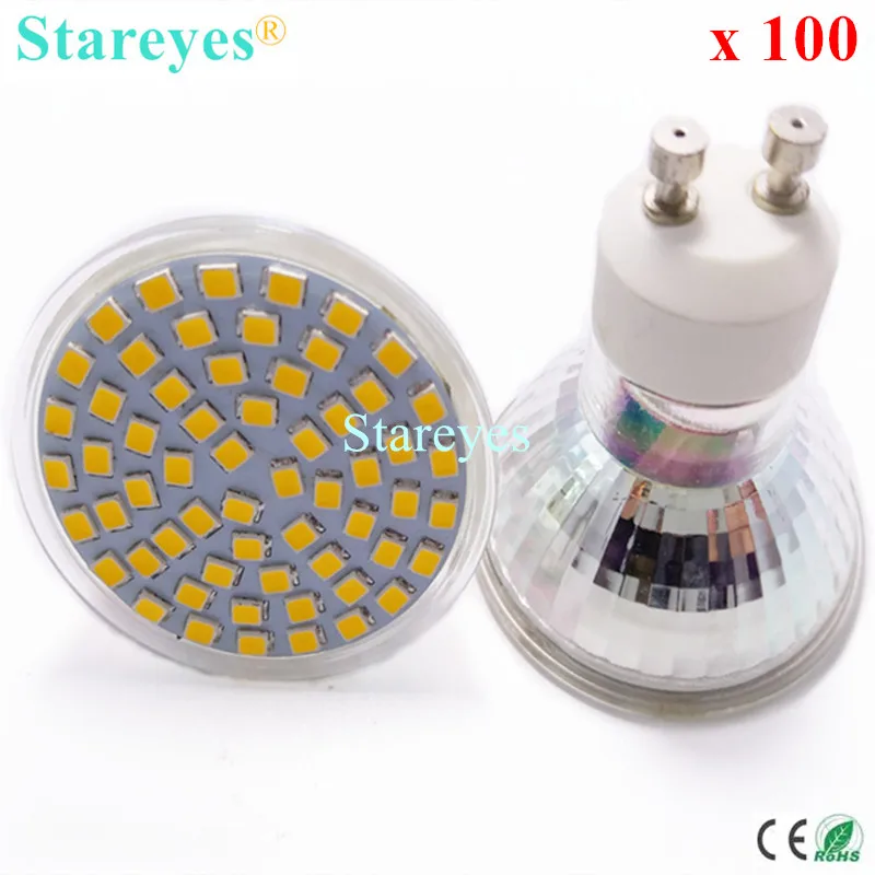 

100 pcs 3528 SMD 60 LED 4W GU10 E27 AC110-240V MR16 (DC12V) LED Spotlight lamp Downlight Bulb LED lamp led light lighting