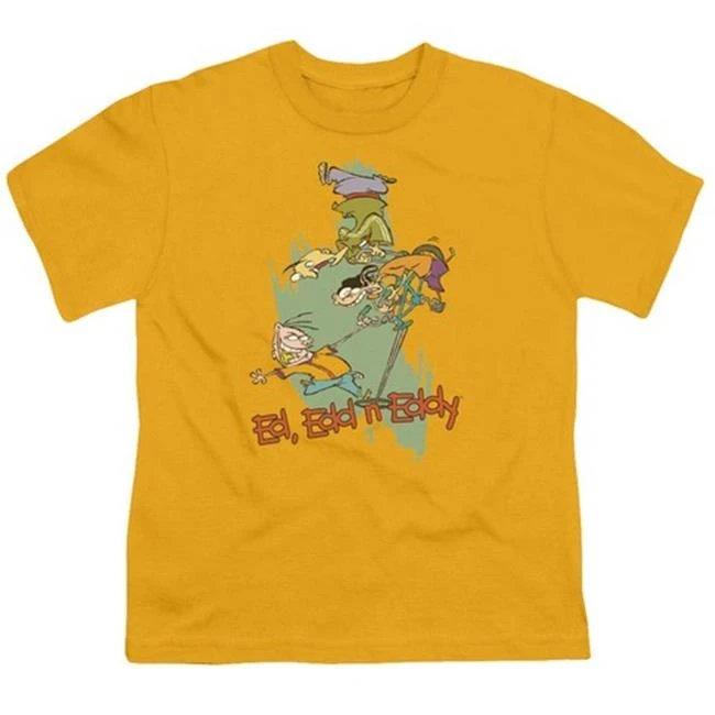 Trevco Ed Edd N Eddy-Free Fall - Short Sleeve Youth 18-1 Tee - Gold Medium