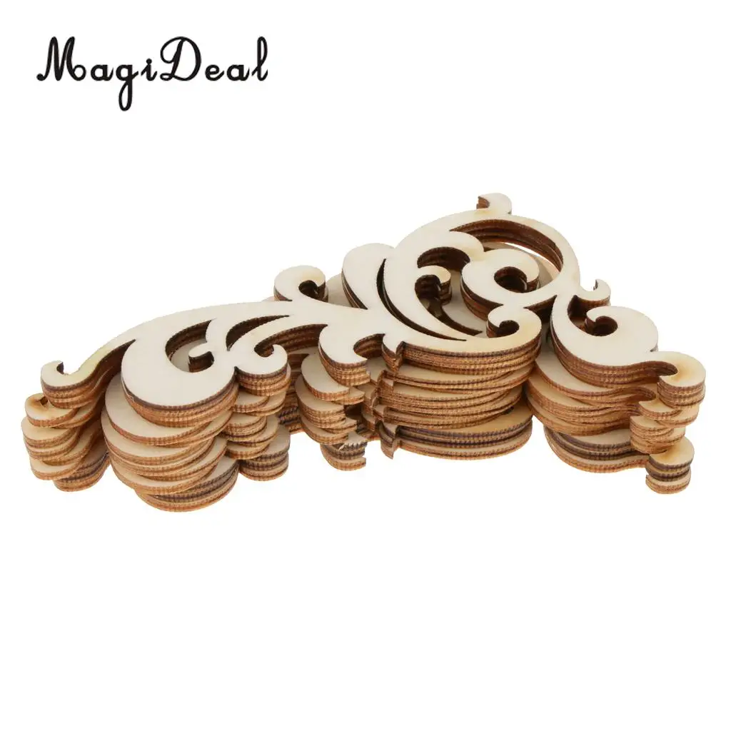 MagiDeal 12pcs Rustic Blank Flower Cutout Wooden Craft Hanging Gift Tags Labels Scrapbooking Embellishments DIY Craft