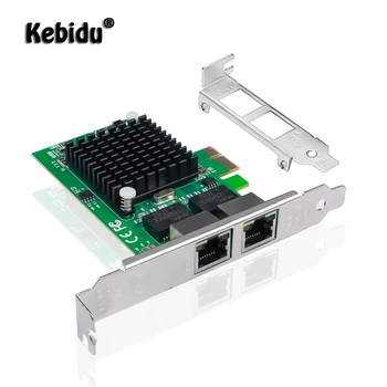 

Kebidu Dual-port PCI-E X1 Gigabit Ethernet Network Card 10/100/1000Mbps LAN Adapter Controller Wired Intel 82575