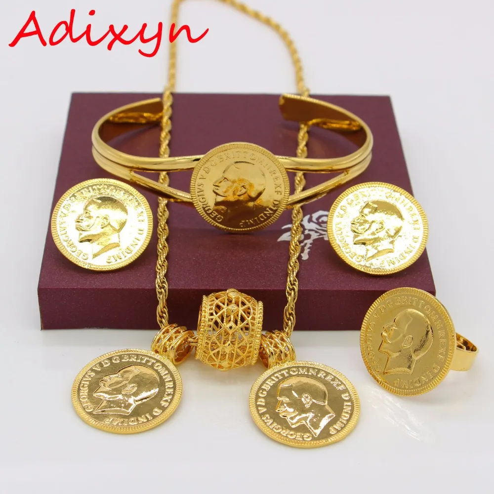 Adixyn монета золотого цвета набор ювелирных изделий: эфиопское ожерелье