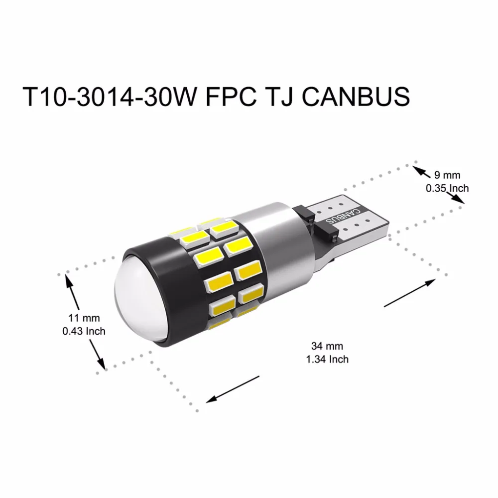 1 шт. DC 12-24 в супер яркий белый T10 3014 30 SMD светодиодный светильник для салона автомобиля Купол номерного знака светильник лампа