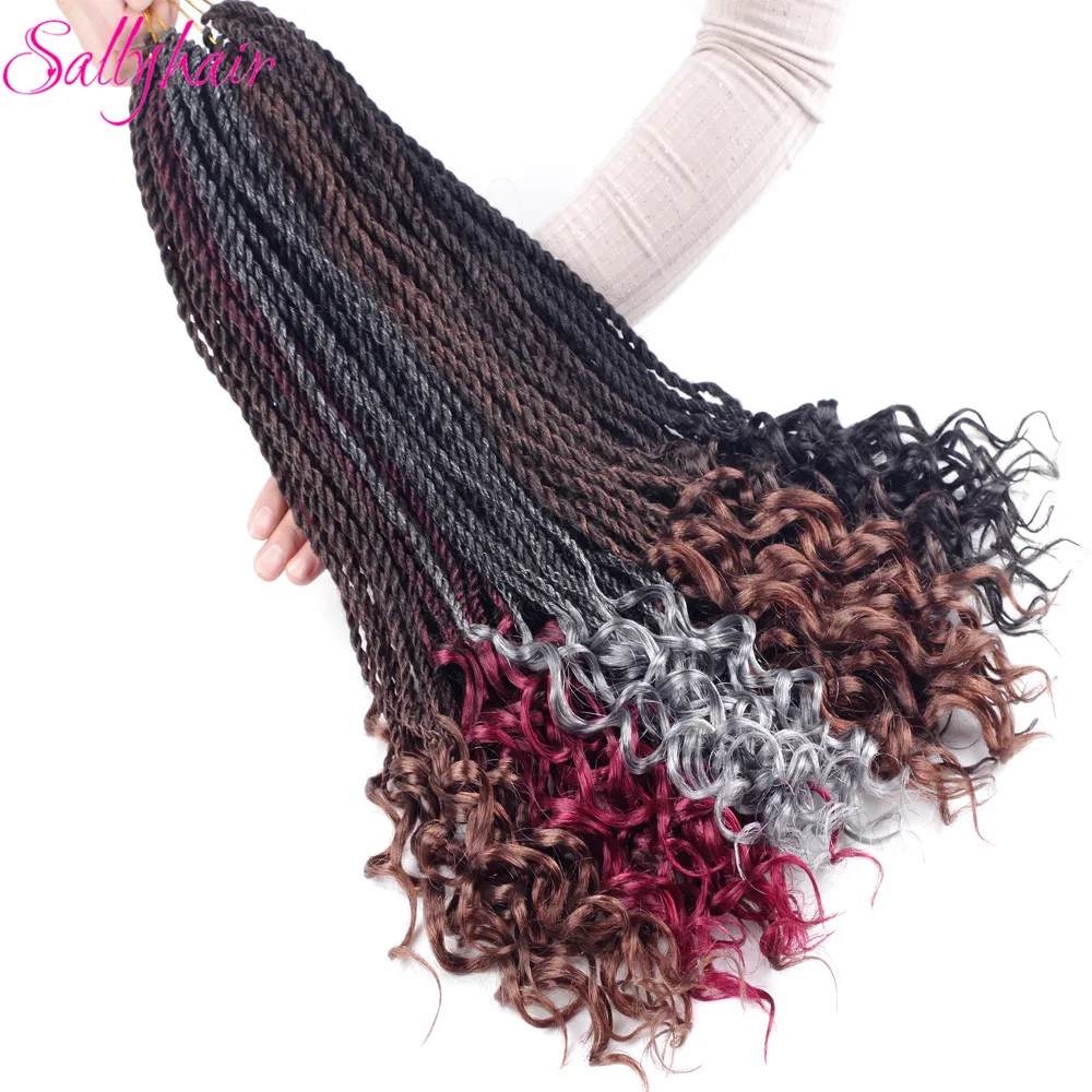 Senegal Twist Braids Extensions Ombre Braiding Hair Crochet Braids Mixed Color (62)_