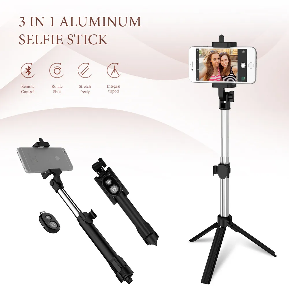 Bluetooth Selfie Stick For iPhone IOS Samsung Xiaomi Huawei Android Mobile Phones Handheld Tripod Monopod Selfie Stick