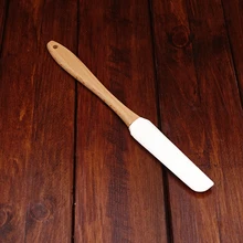 Высокое качество, силиконовый крем для выпечки, скребок, термостойкий, для перемешивания, для теста, скребок с деревянной ручкой, для украшения кондитерских изделий, кухонные инструменты