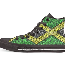 Ямайский флаг каннабиса; Новинка; дизайнерская Повседневная парусиновая обувь; обувь на заказ; Прямая
