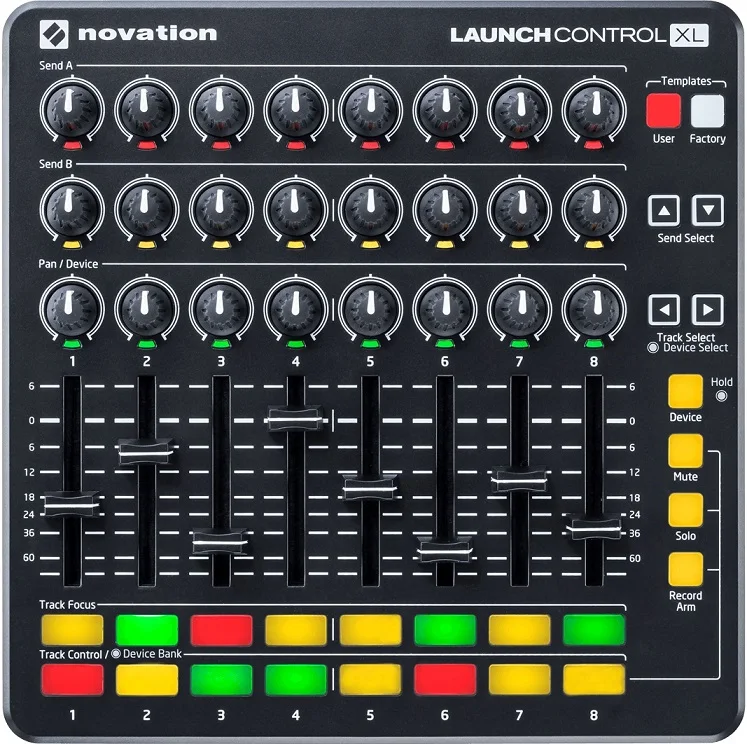 Novation launch управление XL MIDI Управление клавиатурой Лер микшер восемь изрезанных фейдеров 16 многоцветных кнопок DJ сценическое представление