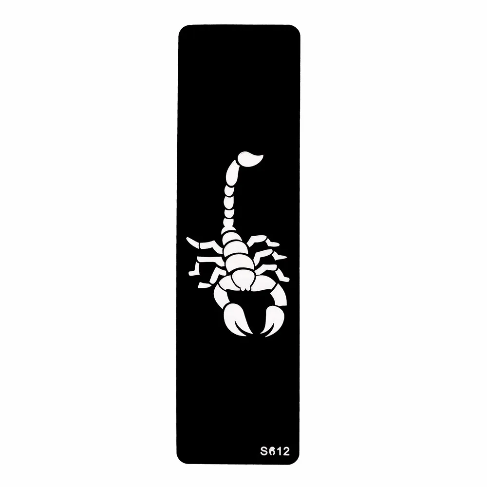 6 Pieces Strip Henna Tattoo Stencil Airbrush Drawing Scorpion Spider Pattern for Women Men Body Art Tattoo Template Cool S600#02 (1 (3)