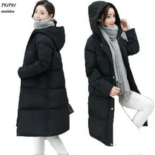 Парки Mujer Invierno 2017 большое количество женских пальто куртка в длинный участок самосовершенствование толстые плюшевые хлопок