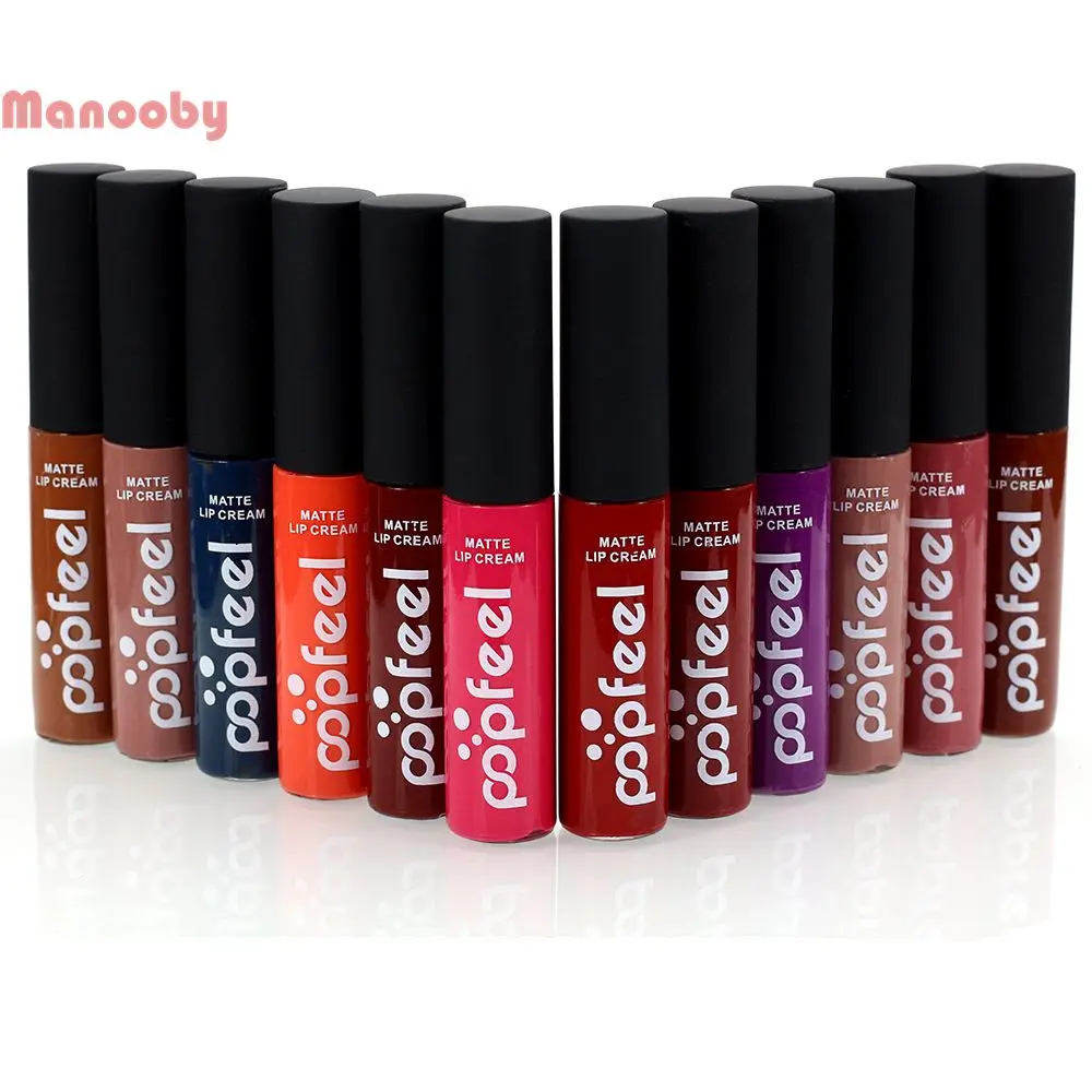 

Manooby 3 Colors Sexy Batom Matte Lipstick Liquid Makeup Brand Levre Lip Tint Lipgloss Labiales Waterproof