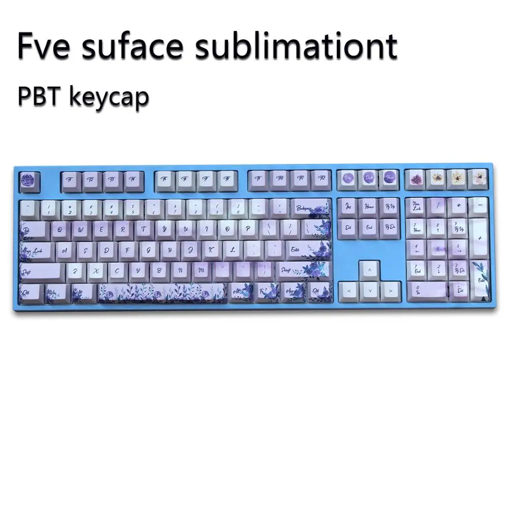

WIANXP purple five surface sublimation cherry profile 108/135 keys for mx switch mechanical keyboard Only selling keycap