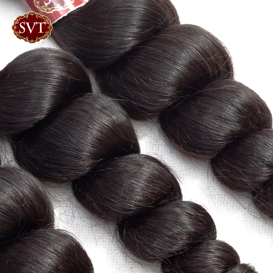 SVT Hair 8-26" Middle Ratio Loose Wave Bundles Can Buy 3/4 Bundles Malaysian Hair Weave Non-Remy Human