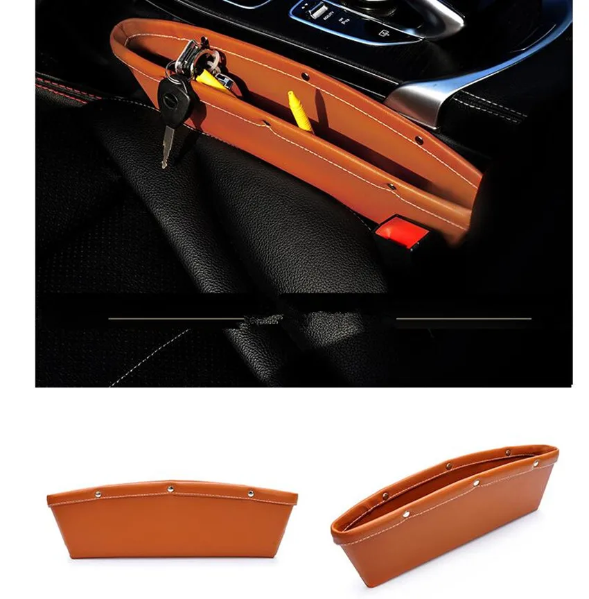 

Car styling PU Leather Car gap storage box for SEAT Leon Ibiza CUPTRA Altea Alhambra TOLEDO LEON 3 Exeo FR Cordoba cupra concept