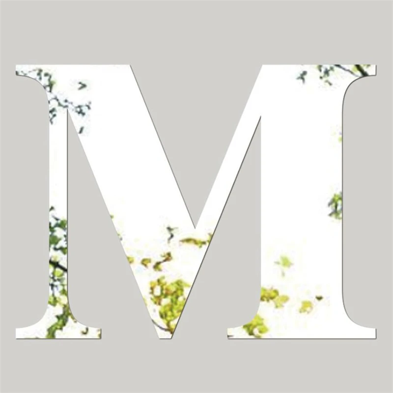 Mirror Wall Sticker 26 Letters DIY Art Mural Home Decor Acrylic Decals Silver Resistant Home Armrest removed Home Decor C0430#3018