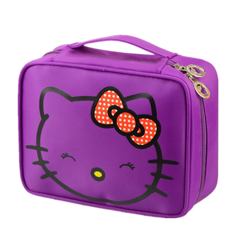 

Girl's Big Hello Kitty Cosmetic Bag Case Women's Travel Bra Underwear Storage Pouch Organizer Beauty Vanity Toiletry Makeup Box