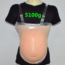 5100 г 8~ 10 месяцев Близнецы крупнейший Бежевый силиконовый поддельный живот Фалес силиконовый беременный живот тест на беременность силиконовый живот животик жир