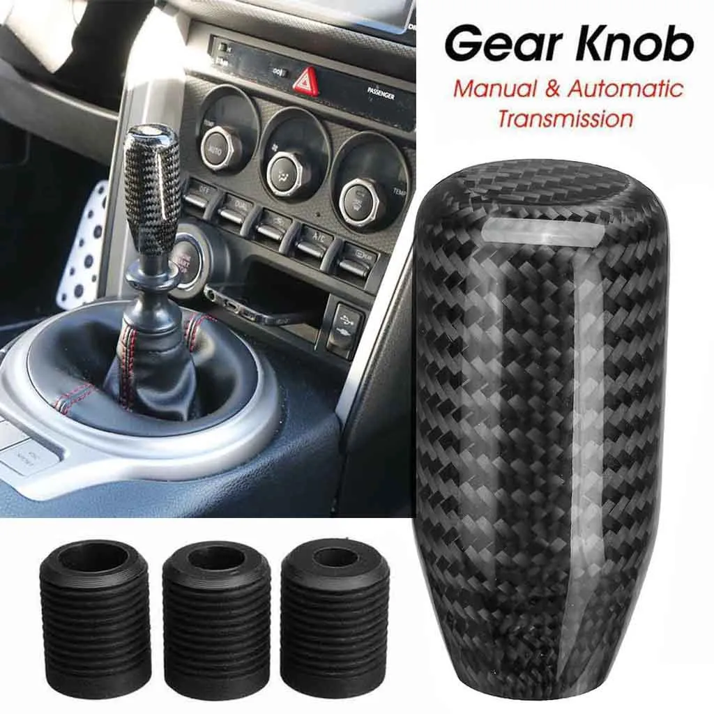 

Carbon Fiber Universal Manual Gear Shift Knob Stick Shifter for Car#G6