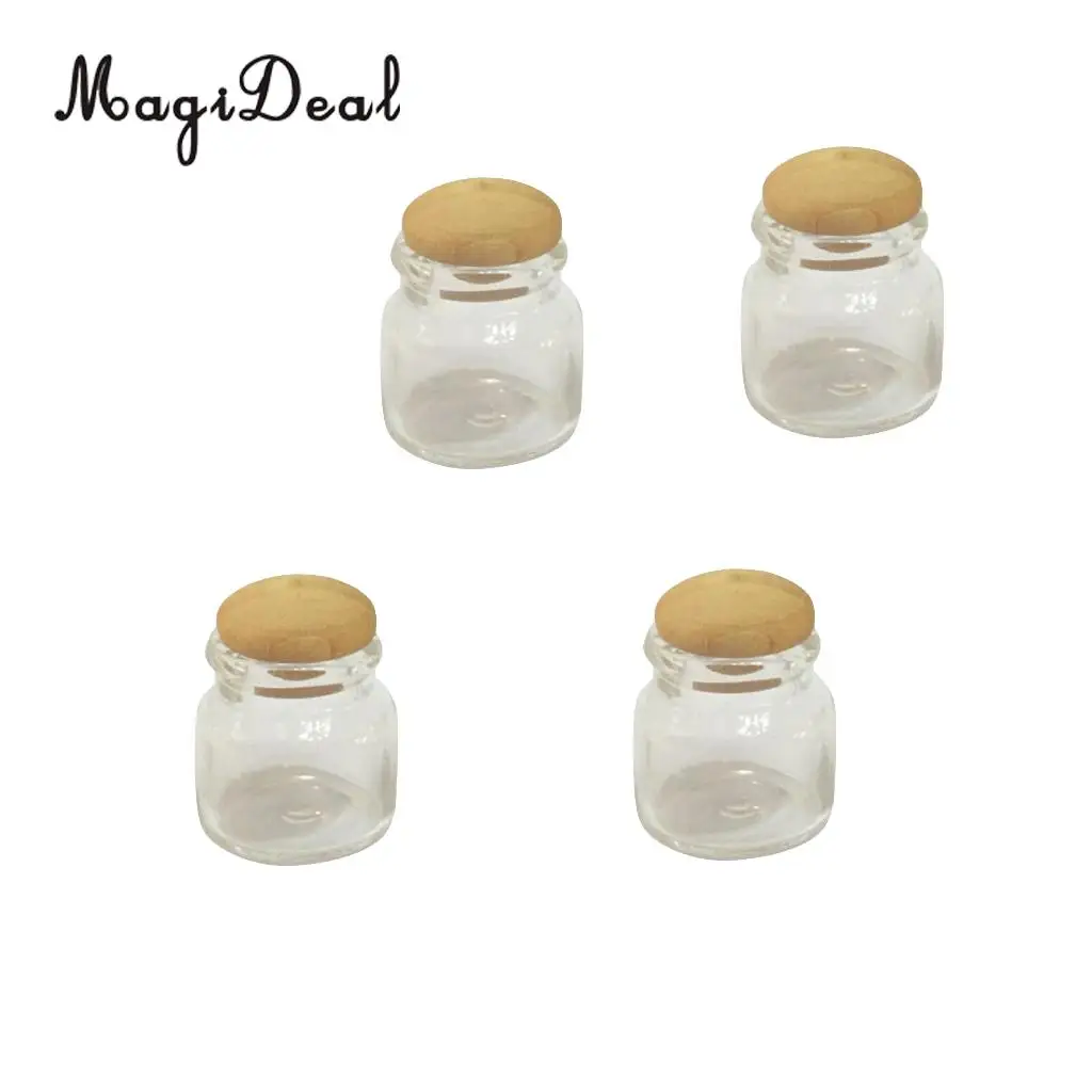 MagiDeal 4Pcs/Pack 1:12 Scale Dollhouse Miniature Candy Bar Food Jar for Dolls House Bedroom Living Room Kitchen Decoration 