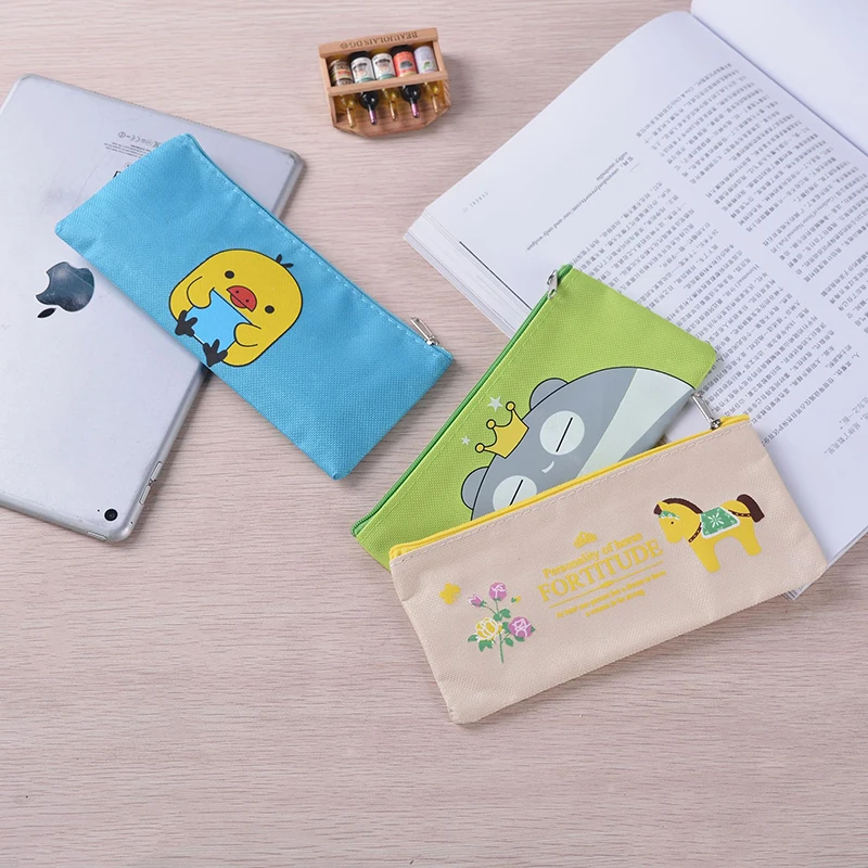 

Kawaii Totoro Horse Pencil Cases Cute Cat Pencil Bag Canvas Pen Box For Girls Boys Bts Korean Stationery Office School Supplies