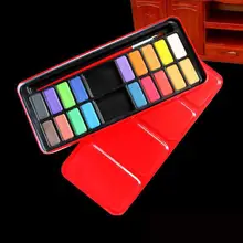 24 Цвета одноцветное акварельные краски в наборе Портативный рисования кистью акрил принадлежности для рисования акварельные краски в наборе s