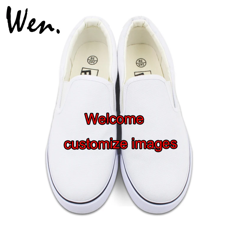 

WEN Custom WHITE Hand Painted Shoes Slip On Canvas Sneakers Price Varies with Design