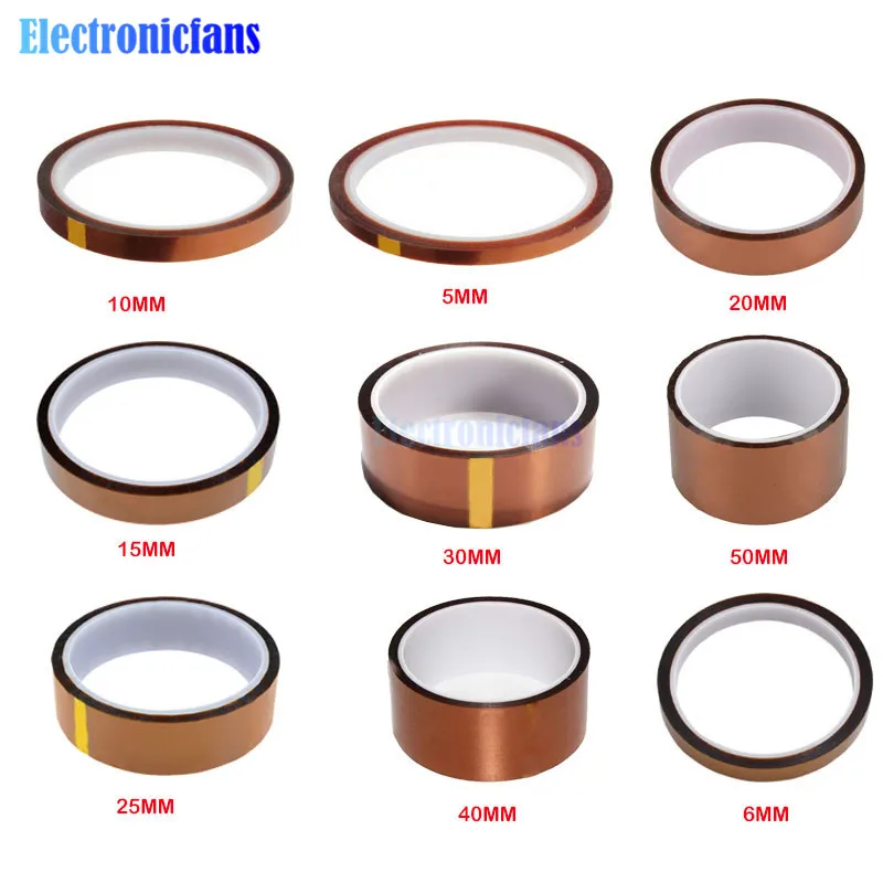 

5/6/8/10/12/15/20/25/30/40/50MM x 30M High Temperature Heat BGA Tape Thermal Insulation Tape Polyimide Adhesive Insulating Tape