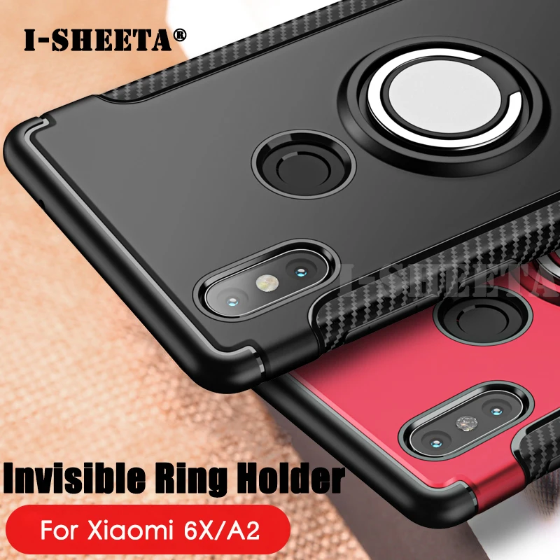 

Luxury Car Holder 360 Magnetic Ring Stand For Redmi Note 7 6 5 Pro Case Hybrid Soft Silicone Hard PC Back Cover For Xiaomi Mi A2