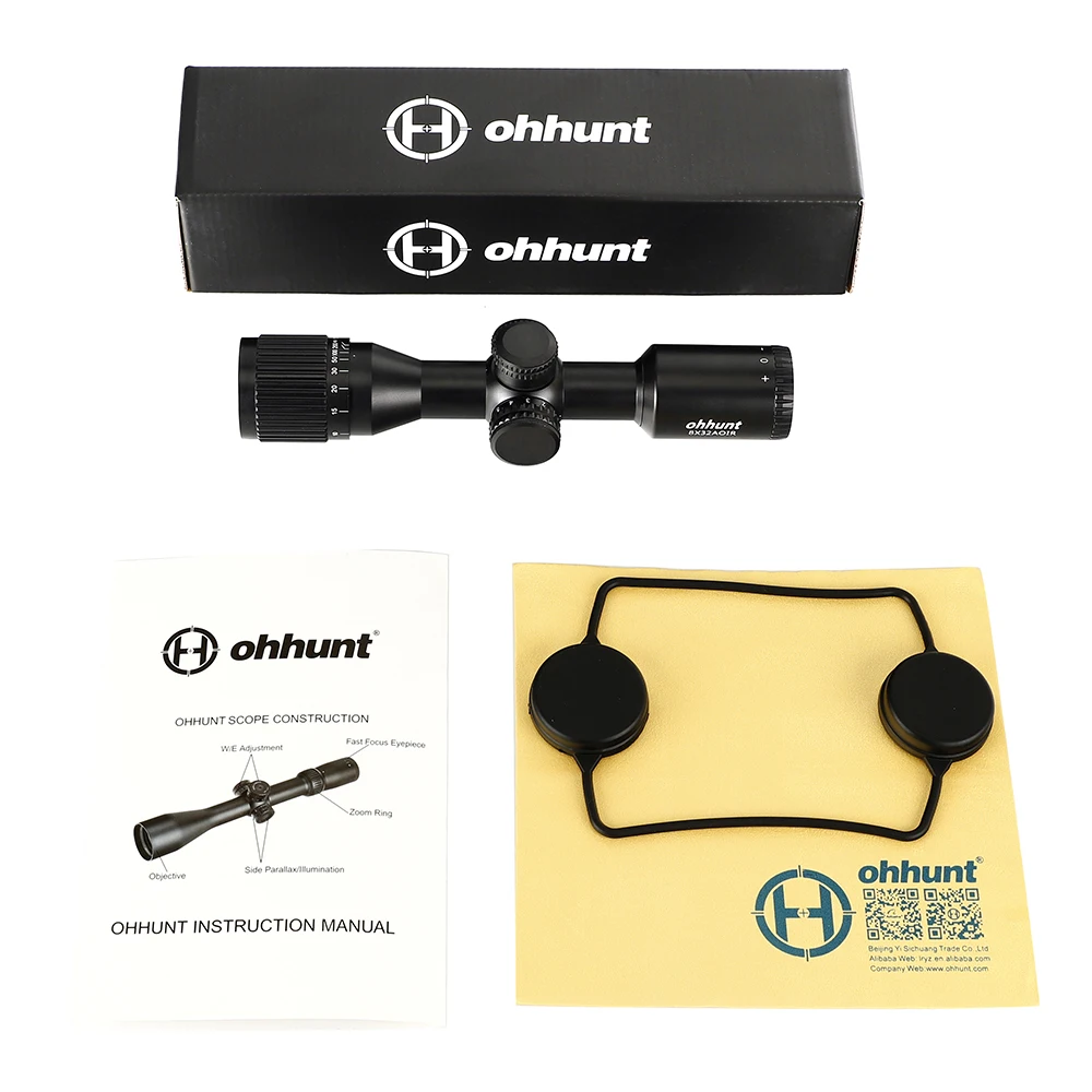 Ohhunt 8X32 AOIR охотничий компактный прицел для винтовки Mil Dot с подсветкой Стекло травленый визир прицел тактический оптика прицел