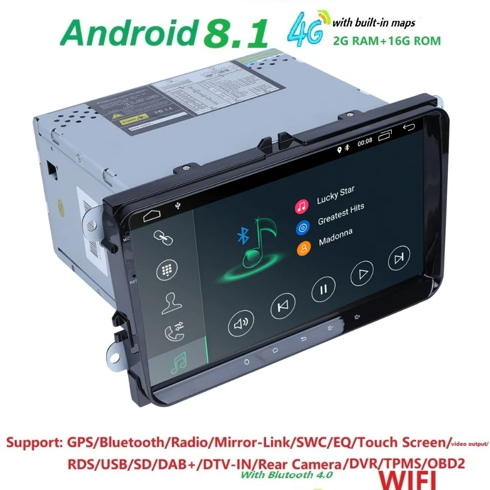 2 GRAM + 16 ГРОМ QuadCore Android 8,1 9 дюймов для B6 B7 автомобиля NODVD gps для Volkswagen Golf gps для V W поло стерео радио gps 4 GWIFI