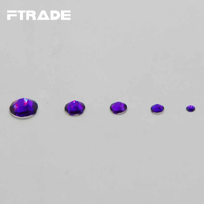 Violet Rhinestone Mixed Sizes Top Quality Non Hotfix Flatback Acrylic Rhinestones For Nail Art Decoration DIY Nail Mix Beads Pins & Pincushions