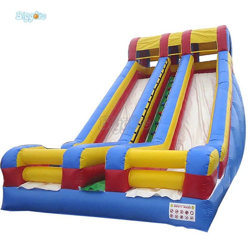 

Inflatable Double lane giant slide inflatable commercial dry slide with blowers