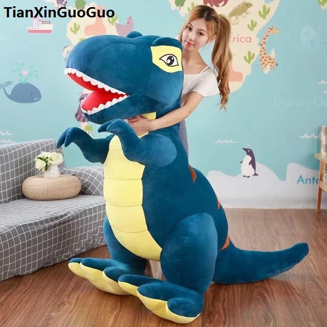stuffed plush toy cartoon blue Tyrannosaurus dinosaur huge 150cm plush toy soft doll hugging pillow toy birthday gift s0233