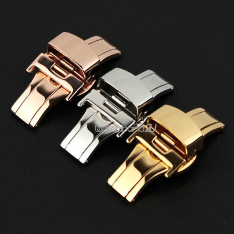 

Stainless Steel Butterfly Deployment Clasp Buckle for Leather Watch Band