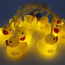 Милая световая гирлянда 1,2 м 10 светодиодный s кремниевое животное утка/щенок/Hipoo светодиодный шнур на батарейках декор для детских комнат творческие подарки