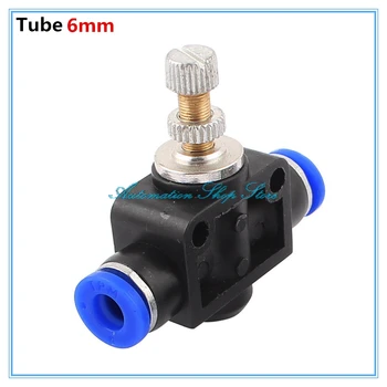 

5pcs Inline Airflow Control SA 6mm Push In Quick Connecter 2-Way Flow Limiting Pneumatic Valve Speed Controller