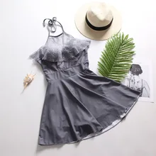 Сексуальный сплошной цвет свежий купальник Модный сексуальный стальной опорный цельный тип юбки плоский угол горячий весенний купальный костюм