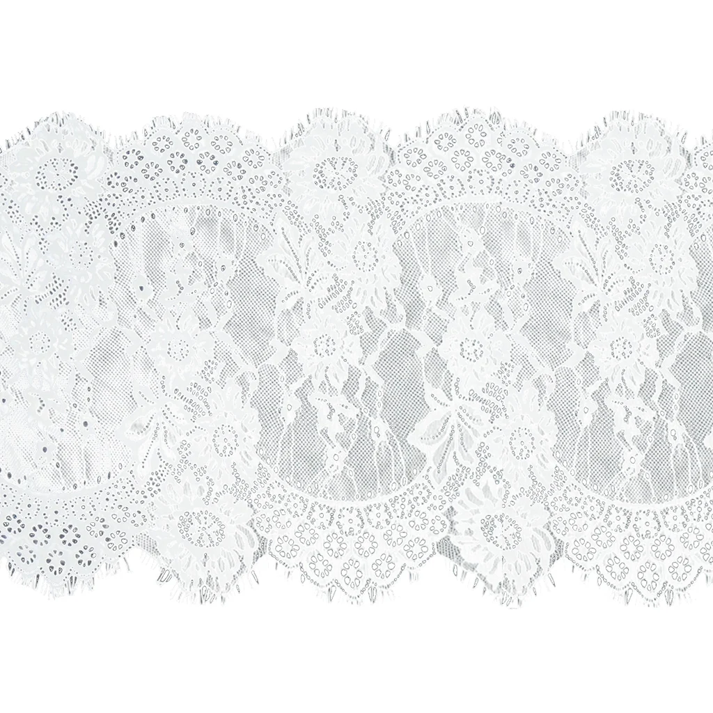 3 Yards Eyelash Lace Trim Ribbon Applique for Sewing Craft 33cm Wide Black White