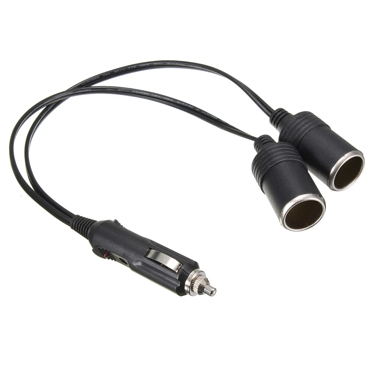 

12V 45cm Car Auto Twin Double Cigarette Lighter Extension Lead Power Socket Adaptor 2 Way Splitter Charger