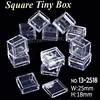 25x18mm Tiny Square Box Clear Plastic Storage for DIY Tool Nail Art Jewelry Accessory beads stones Crafts case container ► Photo 1/4