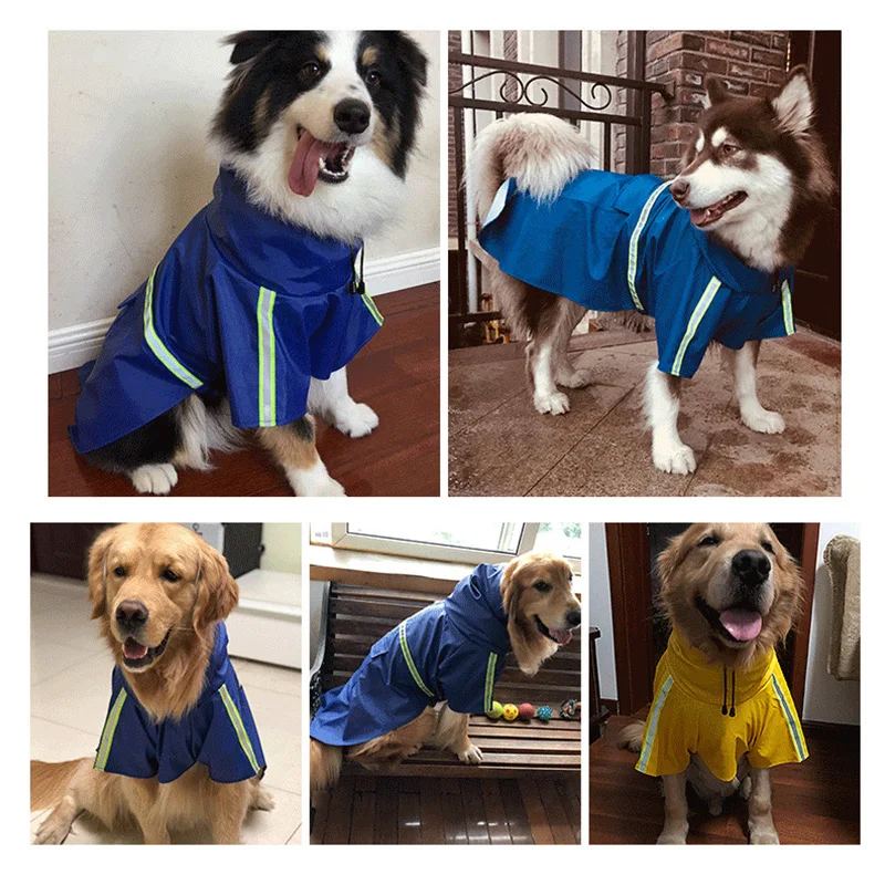 OWDBOB водонепроницаемый дождевик для собак с капюшоном светоотражающий дождевик для домашних животных плащ Одежда для маленьких средних и больших товары для животных, собак