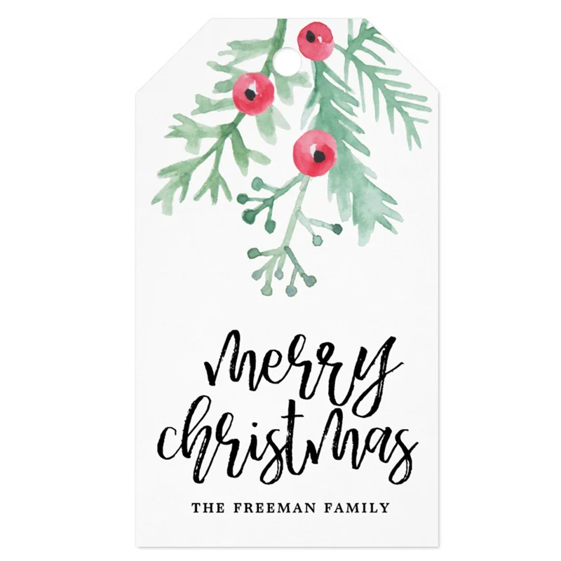 

Personalized Winter Sprigs Christmas Thank You Tags Favor Tags Gift Tags
