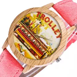 Стильные кварцевые часы ковбойская ткань ремень тележки узор Круглый циферблат Кварцевые часы тонкое мастерство повседневное высокое