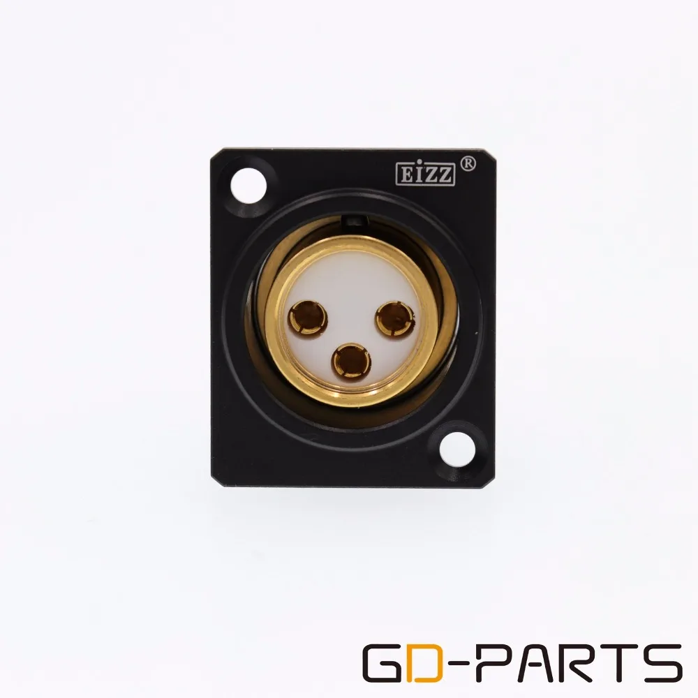 

EIZZ High End 3 PIN Female XLR Jack Socket MIC Connector for AMP Microphone 24K Gold Plated Tellurium Copper Teflon Insulator