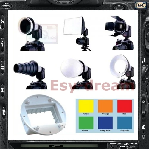 

Flash Speedlite Accessories 6in1 Kit Softbox Diffusor For Sony F32X HVL-F58AM Sigma EF430 EF500 DZBIS-112C II 444D DF340Z SFD35