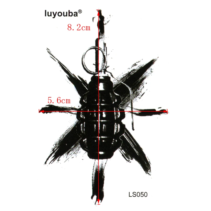 Граната, водонепроницаемые Временные татуировки для мужчин, красота, Харадзюку, татуировки, дизайны татуировок, наклейки, pesca flash tattoo, поддельные татуировки, наклейки