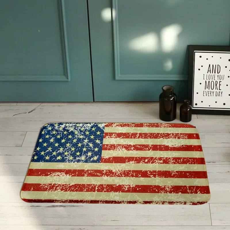 

Vintage American England Flag Pattern Rugs Welcome Home Decor Door Mats Light Soft Kitchen Living Room Bedroom Foot Pads Carpet
