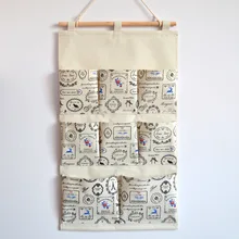 8 Pocket Storage Hang Bag Canvas Stationery Storage Bag Waterproof Makeup Holder Behind Door Cloth Rack Home Organization