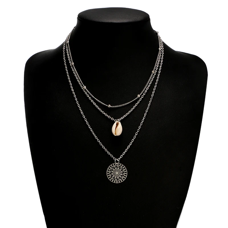 Tocona богемное трехслойное ожерелье с кулоном в виде ракушек, натуральная Золотая раковина, женское многослойное колье, ювелирное изделие 3395