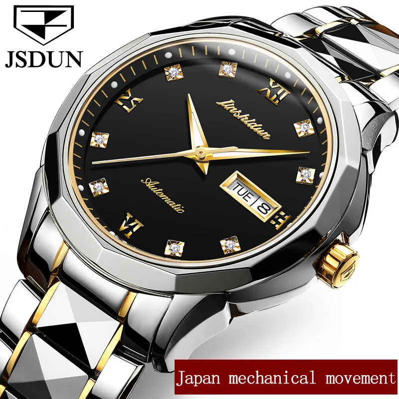 

Mechanical Wristwatch JSDUN Top Brand Switzerland Luxury Automatic Watch Men Water Resistant Stainless Steel Date Wrist watch