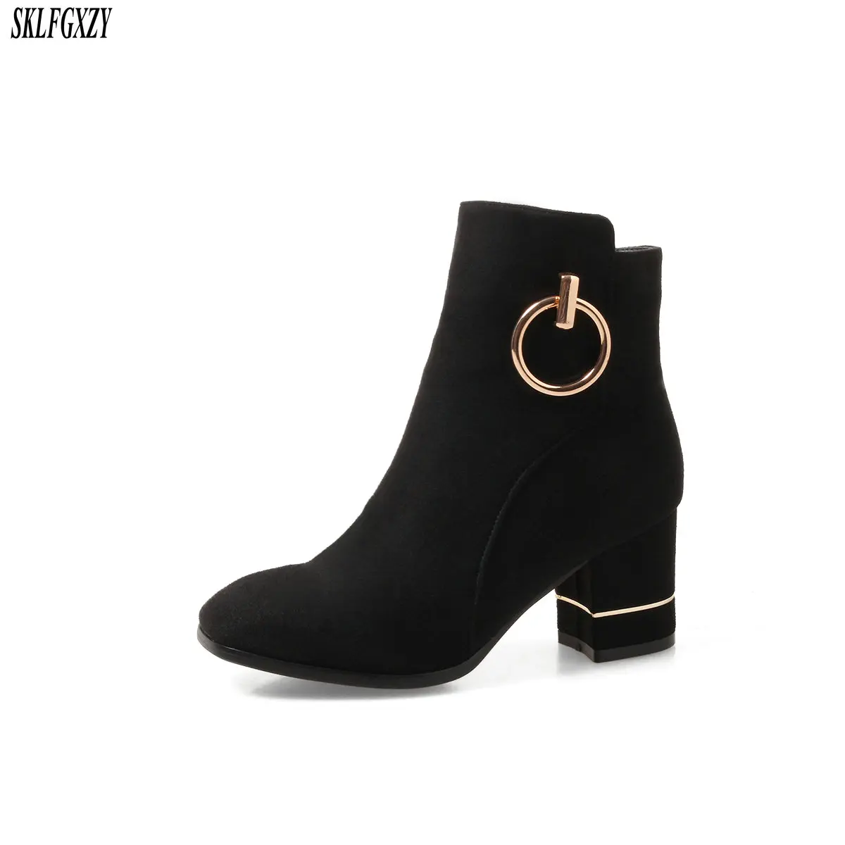 

New design fall women's boots zippers ankle boots European fashion women's shoes sizes 34-43